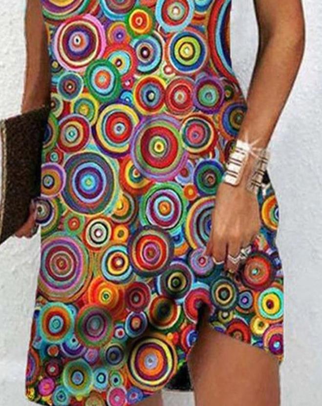 New Fashion Geometric Print Cross Halter