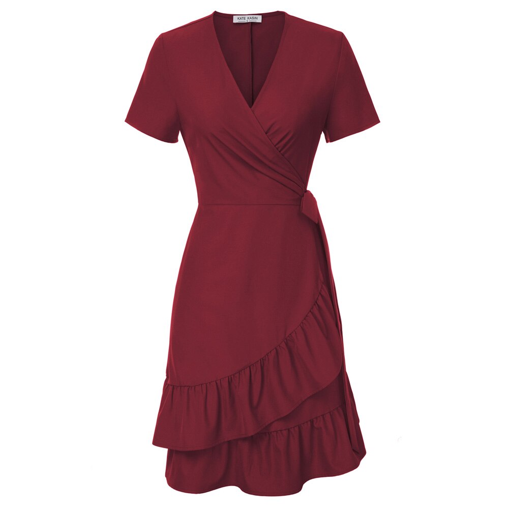 Front Wrap Dress Short Belt