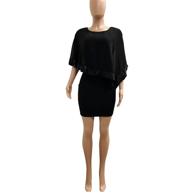 Irregular Splicing Sequin Dress