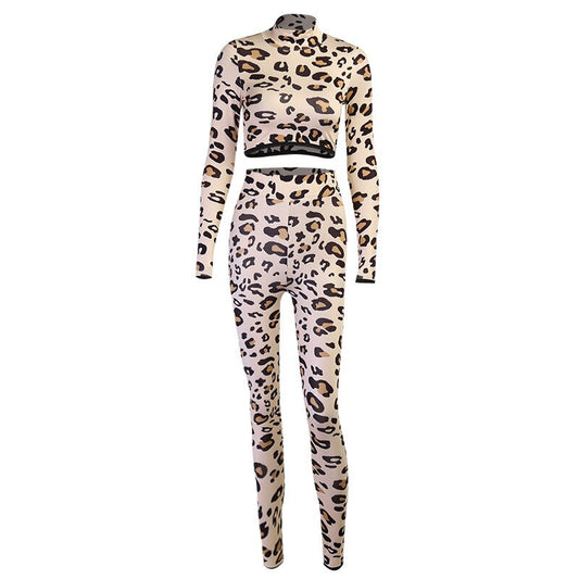 Tracksuit Leopard Crop Tops