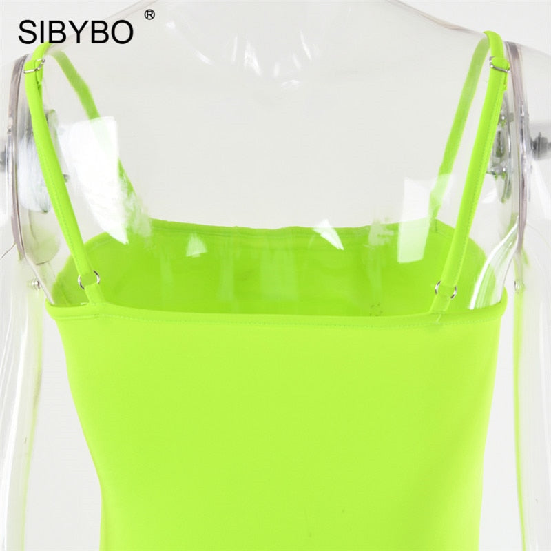 Sibybo Spaghetti Strap Backless Long Dress