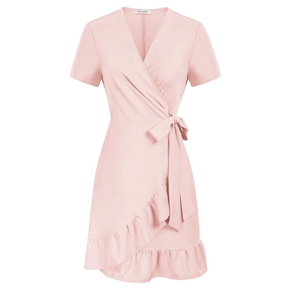 Front Wrap Dress Short Belt