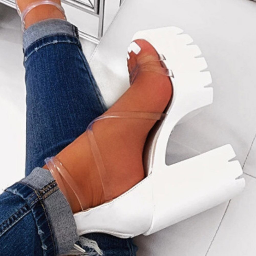 Platform Transparent Gladiator Sandals