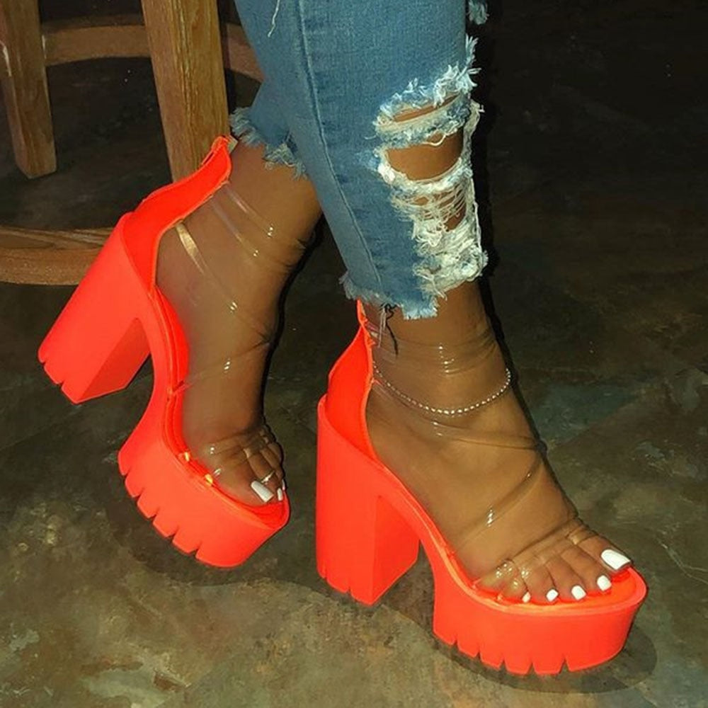 Platform Transparent Gladiator Sandals