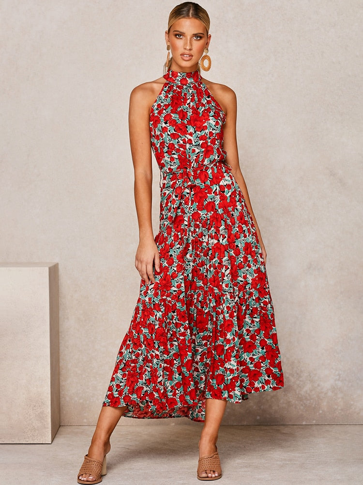 Polka Dot Casual Dresses Halter Strapless