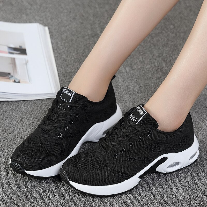 Women Ladies Trainers Casual Mesh Sneakers Pink Flat Shoes Lightweight Soft Sneakers Breathable Footwear Basket Shoes Plus Size