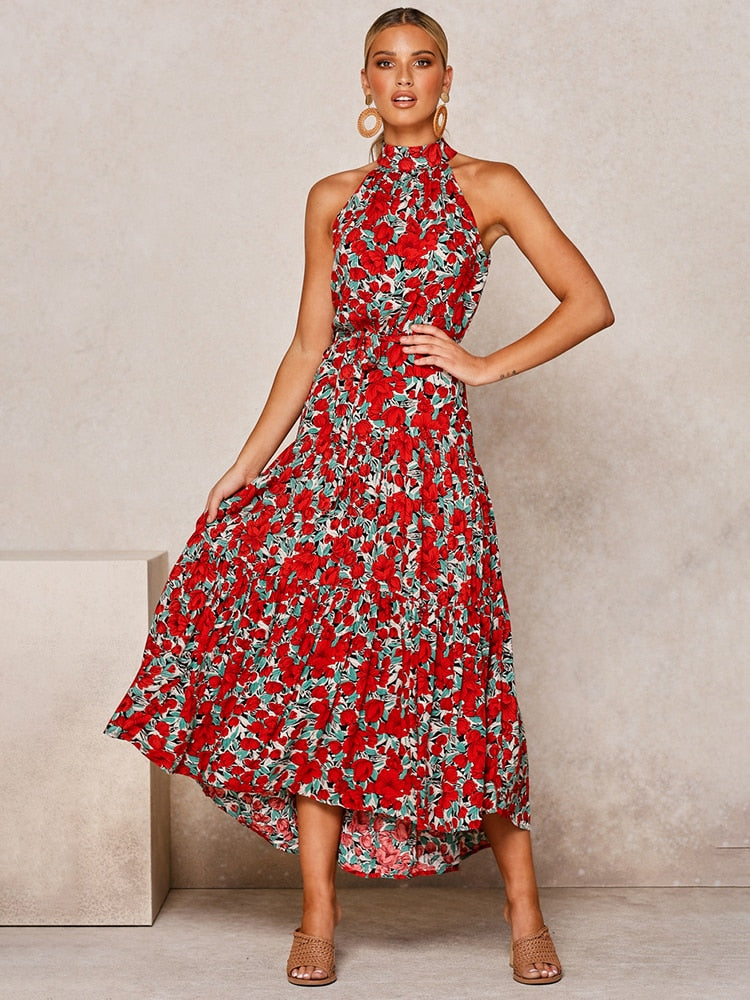 Polka Dot Casual Dresses Halter Strapless
