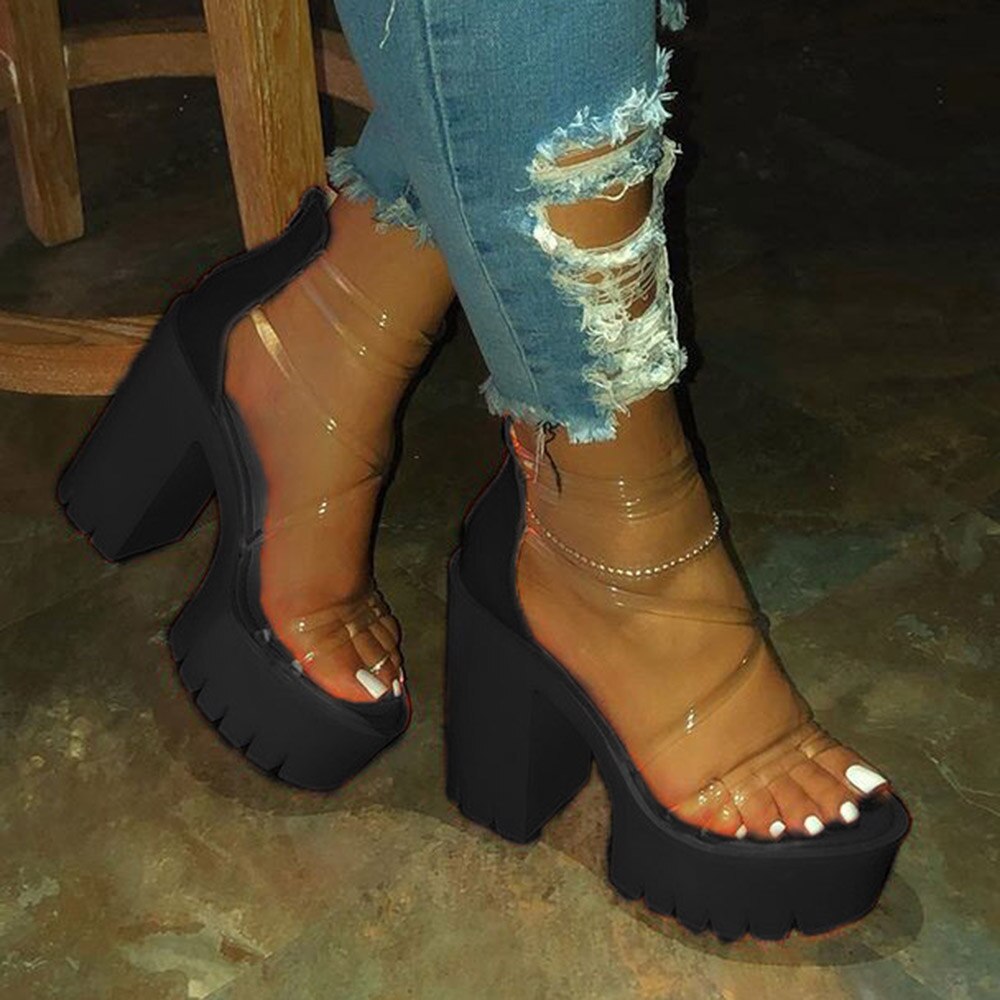 Platform Transparent Gladiator Sandals