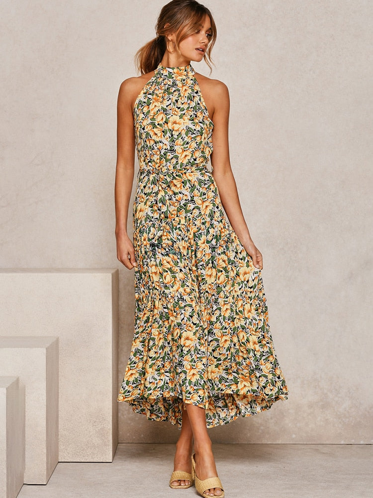 Polka Dot Casual Dresses Halter Strapless