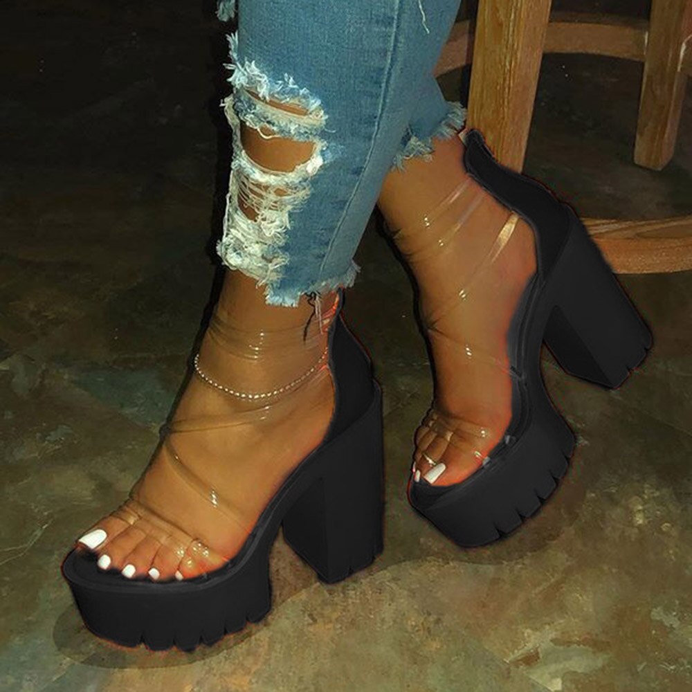 Platform Transparent Gladiator Sandals