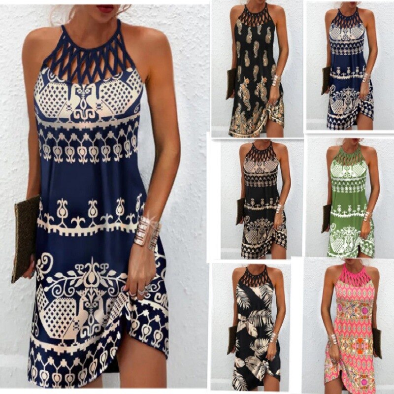 Casual Shift Dress  Boho Beach Sundress