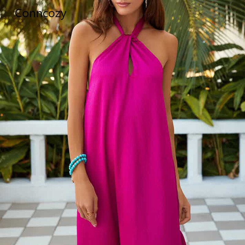 Solid Hollow Out Long Maxi Dress