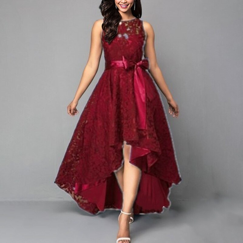 Formal Women Dress Lace Bow,