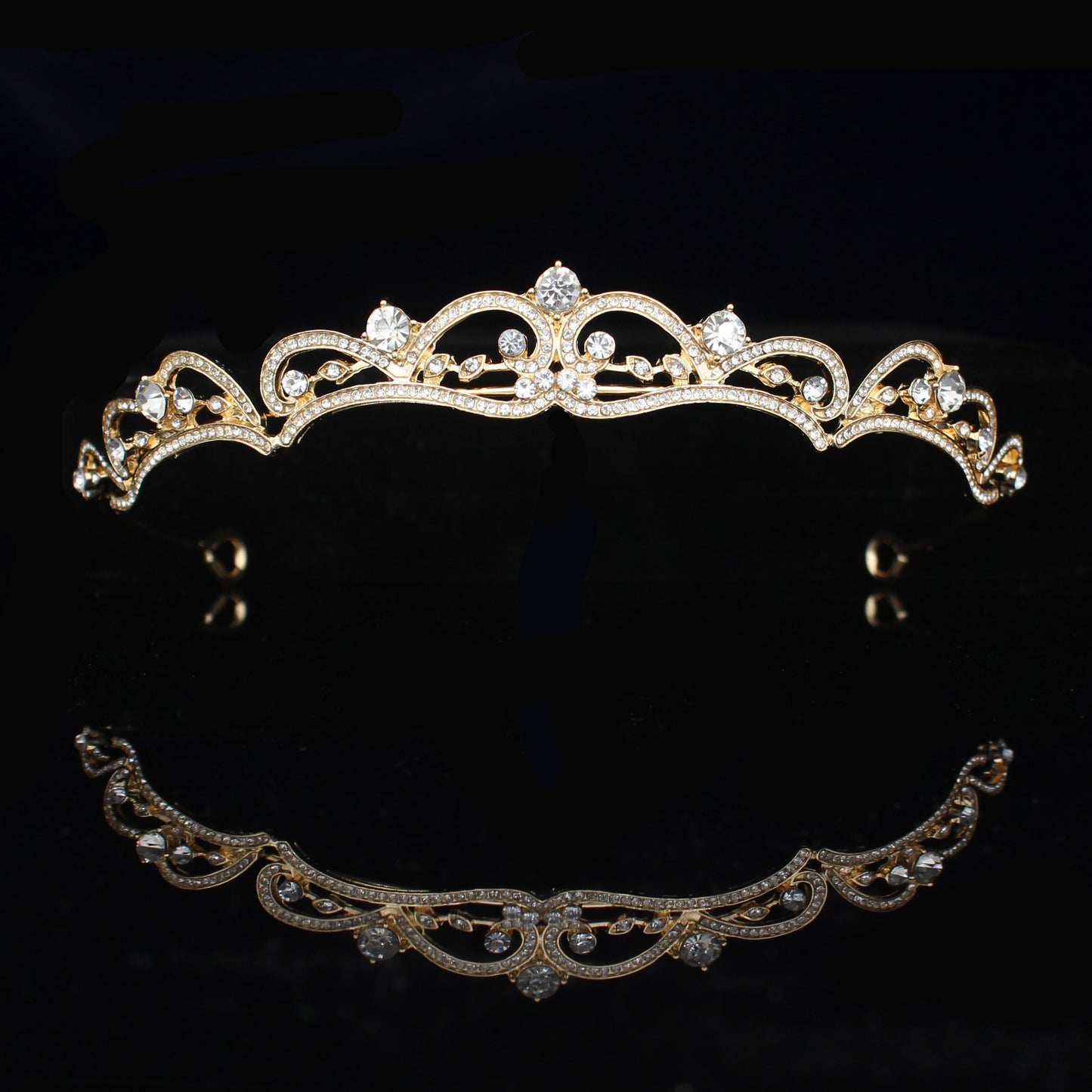 Rose Gold Bridal Tiara Crown Princess Bride Crystal Diadem For Women Prom Hair Ornaments Wedding Bridal Head Jewelry Accessories