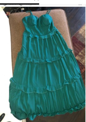 Green Tulle Spaghetti Strap,Pleated Ruffles Maxi Summer Dress