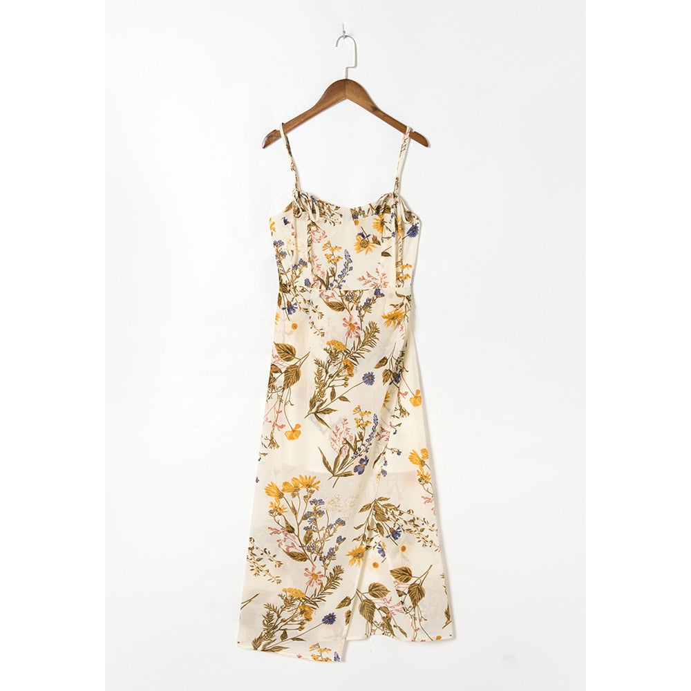 Vintage Floral Midi Dress