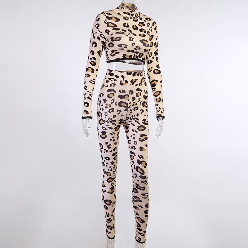 Tracksuit Leopard Crop Tops