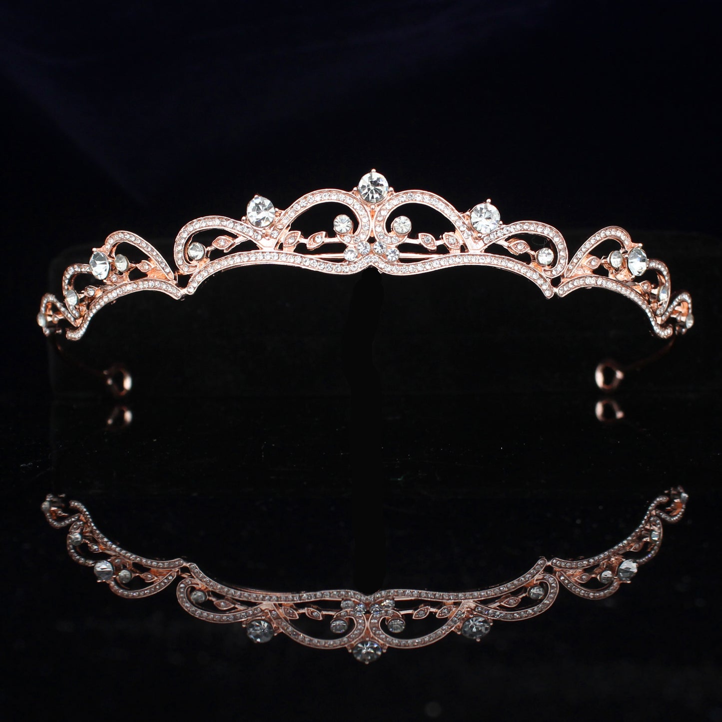 Rose Gold Bridal Tiara Crown Princess Bride Crystal Diadem For Women Prom Hair Ornaments Wedding Bridal Head Jewelry Accessories