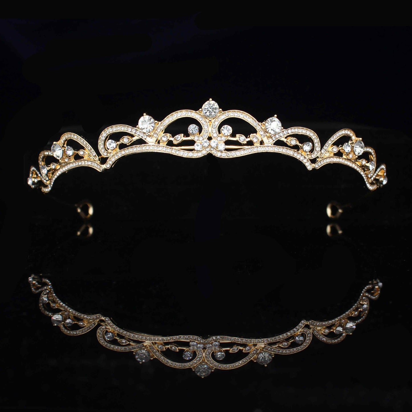 Rose Gold Bridal Tiara Crown Princess Bride Crystal Diadem For Women Prom Hair Ornaments Wedding Bridal Head Jewelry Accessories