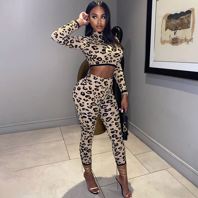 Tracksuit Leopard Crop Tops