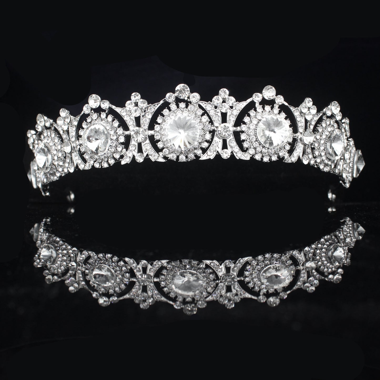 Rose Gold Bridal Tiara Crown Princess Bride Crystal Diadem For Women Prom Hair Ornaments Wedding Bridal Head Jewelry Accessories