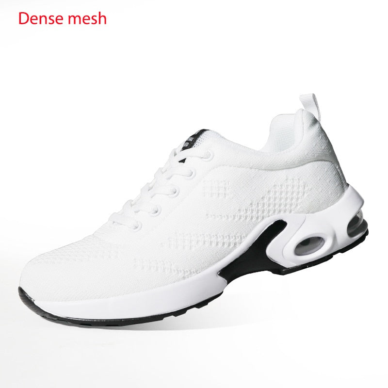 Casual Women Sneakers Air Cushion Platform Flat Shoes Femme Tennis Trainers Breathable Fly Wire Hit Color Comfort Zapatos Mujer