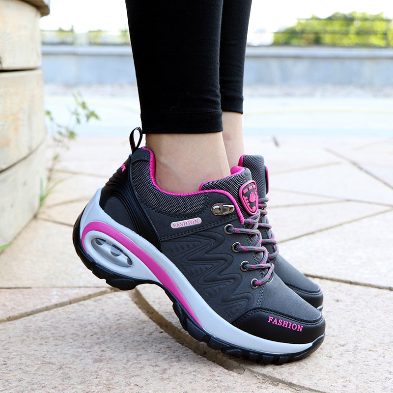 Women&#39;s Sneakers Walking Shoes for Women Breathable Gym Jogging Shoes Tennis Trainers Fashion Sport Lace Up Tenis Feminino