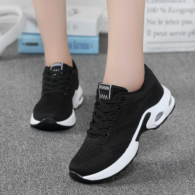 Women Ladies Trainers Casual Mesh Sneakers Pink  Flat Shoes Lightweight Soft Sneakers Breathable Footwear Basket Shoes Plus Size