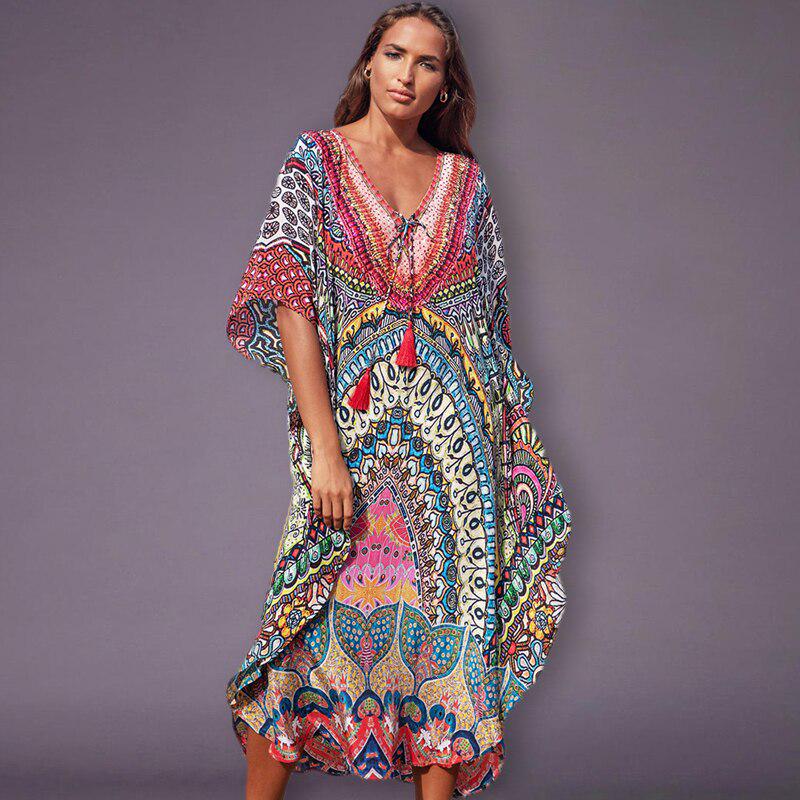 Quick-drying Bohemian Printed Loose Summer Beach Dress