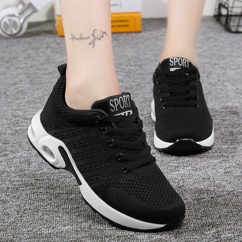 Women Ladies Trainers Casual Mesh Sneakers Pink  Flat Shoes Lightweight Soft Sneakers Breathable Footwear Basket Shoes Plus Size