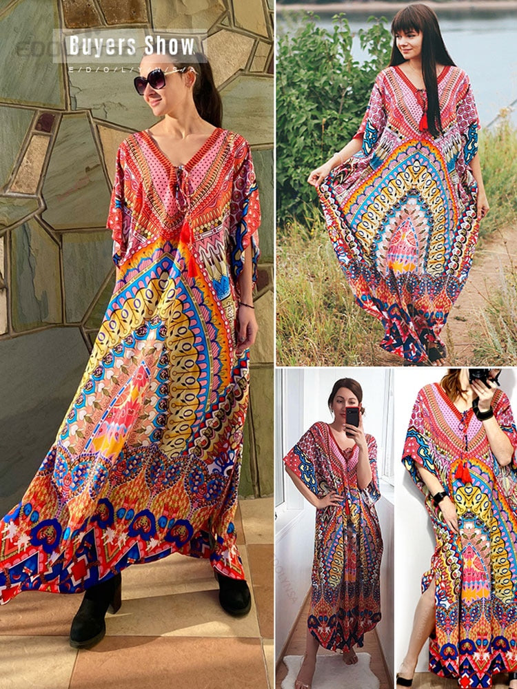 Quick-drying Bohemian Printed Loose Summer Beach Dress