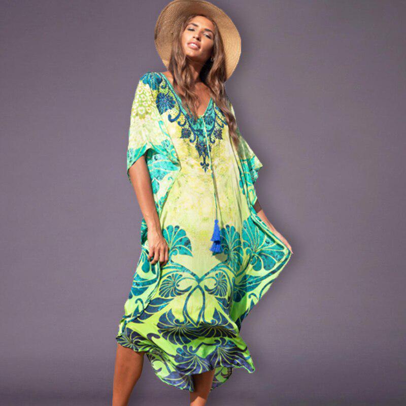 Quick-drying Bohemian Printed Loose Summer Beach Dress