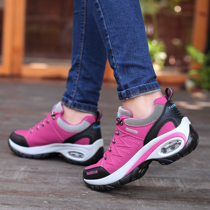 Women&#39;s Sneakers Walking Shoes for Women Breathable Gym Jogging Shoes Tennis Trainers Fashion Sport Lace Up Tenis Feminino