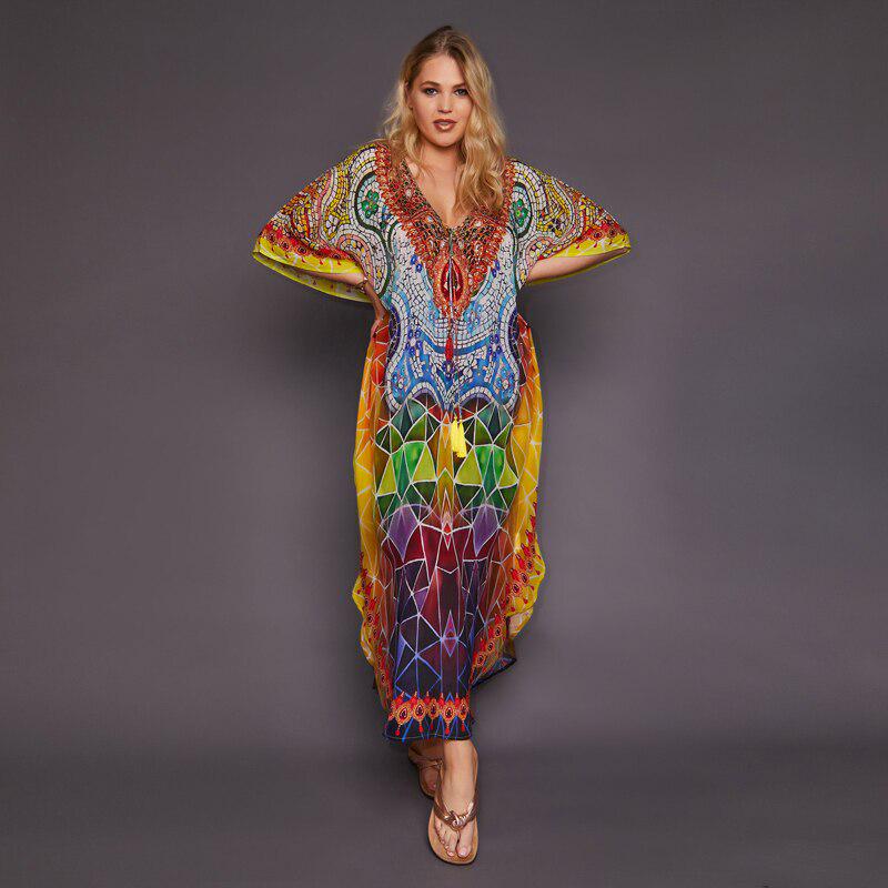 Quick-drying Bohemian Printed Loose Summer Beach Dress