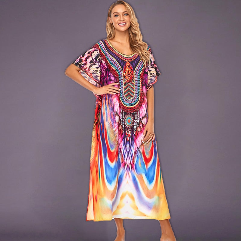 Quick-drying Bohemian Printed Loose Summer Beach Dress