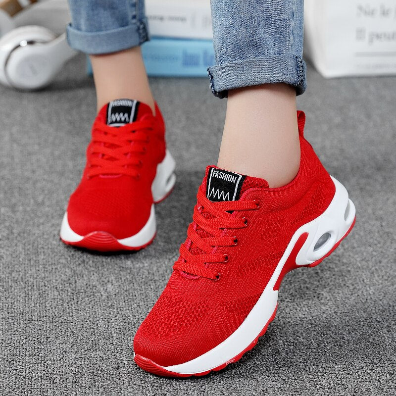 Women Ladies Trainers Casual Mesh Sneakers Pink  Flat Shoes Lightweight Soft Sneakers Breathable Footwear Basket Shoes Plus Size