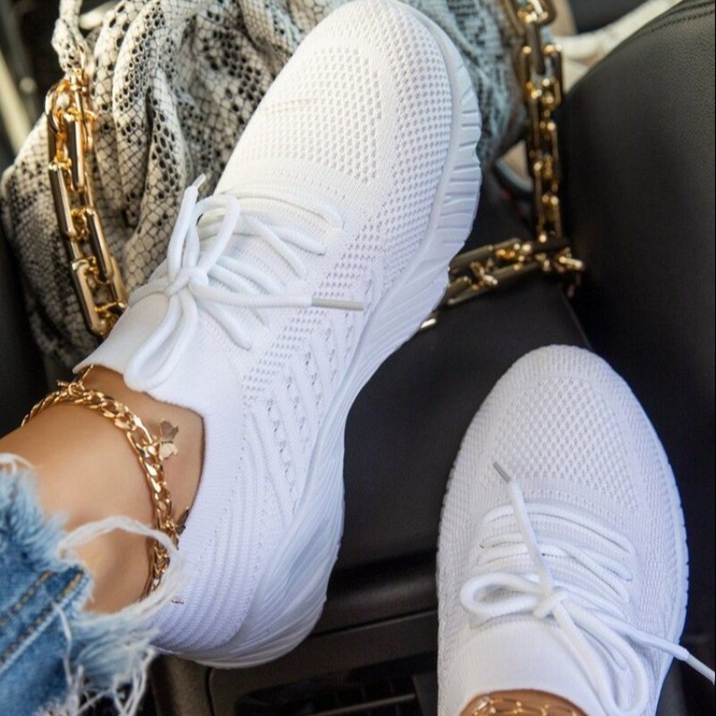 Women Sneakers Comfortable Casual Shoes Mesh Lace-up