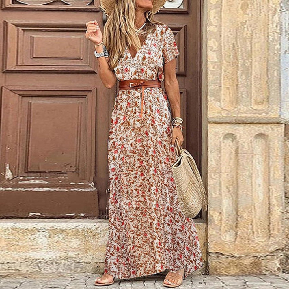 Boho Women Floral Printed Beach Dresses