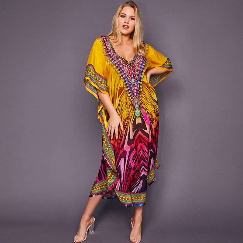 Quick-drying Bohemian Printed Loose Summer Beach Dress