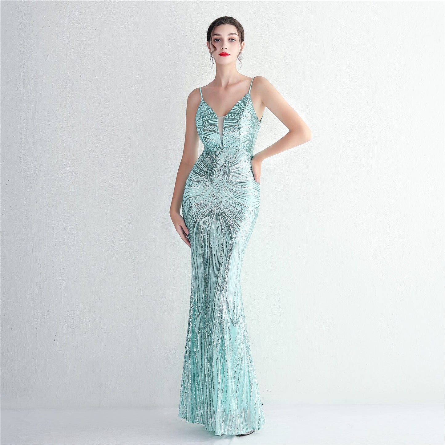 Beauty Emily Mermaid Long Evening Dress Women